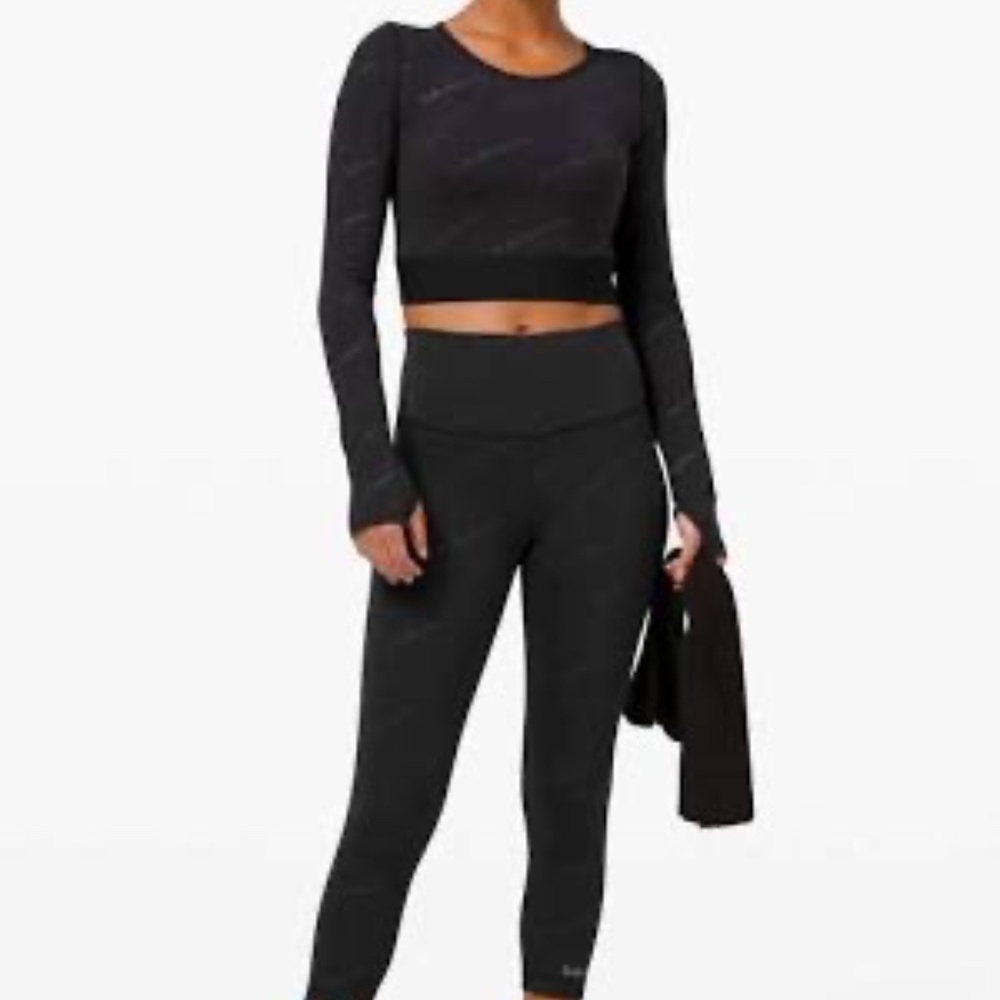 Lululemon *Special Edition *Emboss Cropped LS, Size 10, Like New